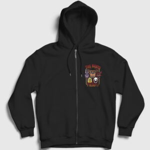 Faces Fnaf Five Nights At Freddy's Fermuarlı Kapşonlu Sweatshirt siyah