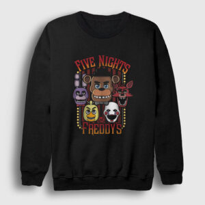 Faces Fnaf Five Nights At Freddy's Sweatshirt siyah