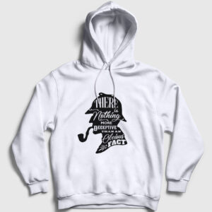 Fact Sherlock Holmes Kapşonlu Sweatshirt beyaz