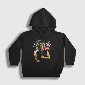 Family Fast And Furious Hızlı ve Öfkeli Çocuk Kapşonlu Sweatshirt siyah