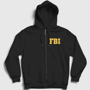 Fbi The Blacklist Fermuarlı Kapşonlu Sweatshirt siyah