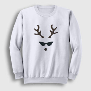 Female Deer Yılbaşı Sweatshirt beyaz