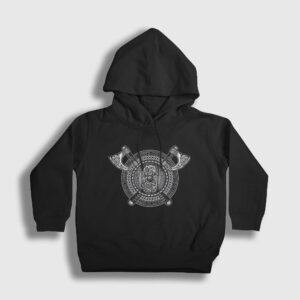 Fenrir Shield Vikings Çocuk Kapşonlu Sweatshirt siyah