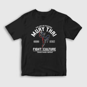 Fight Culture Mma Ufc Muay Thai Çocuk Tişört siyah