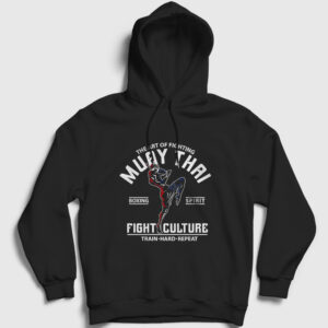 Fight Culture Mma Ufc Muay Thai Kapşonlu Sweatshirt siyah