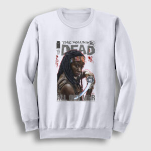 Fight Michonne The Walking Dead Sweatshirt beyaz