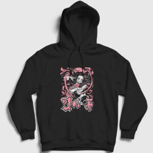 Fight Nezuko Kamado Anime Demon Slayer Kimetsu No Yaiba Kapşonlu Sweatshirt siyah