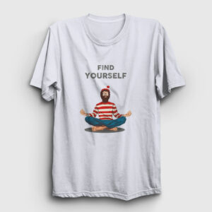 Find Yourself Waldo Meditasyon Yoga Tişört beyaz