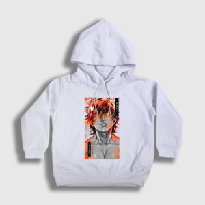 Fire Anime Hanma Baki Çocuk Kapşonlu Sweatshirt beyaz