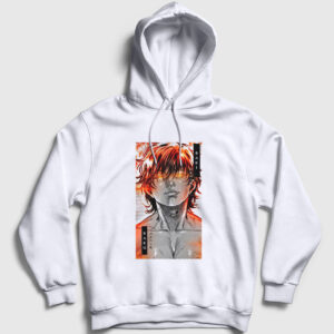 Fire Anime Hanma Baki Kapşonlu Sweatshirt beyaz