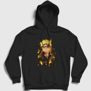 Fire Anime Naruto Kapşonlu Sweatshirt siyah