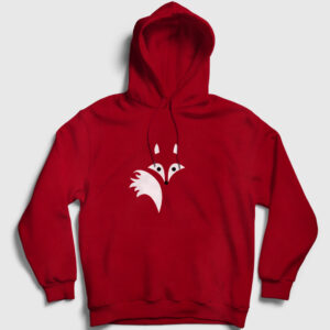 Fire Fox Tilki Kapşonlu Sweatshirt kırmızı