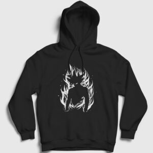 Fire Goku Anime Dragon Ball Kapşonlu Sweatshirt siyah