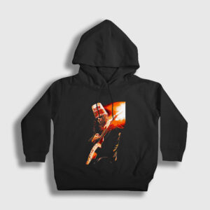 Fire Guitar Buckethead Çocuk Kapşonlu Sweatshirt siyah