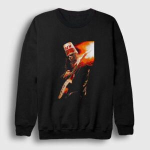 Fire Guitar Buckethead Sweatshirt siyah