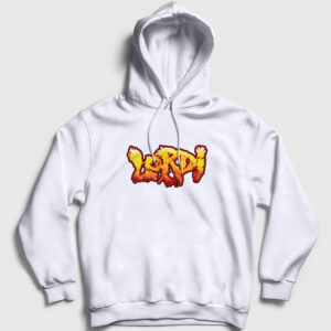 Fire Logo Lordi Kapşonlu Sweatshirt beyaz