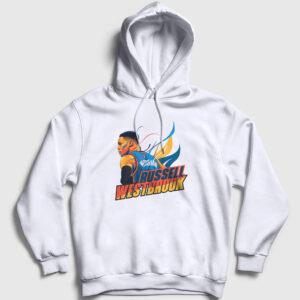 Fire Russell Westbrook Kapşonlu Sweatshirt beyaz