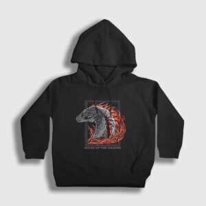 Fire Targaryen House Of The Dragon Çocuk Kapşonlu Sweatshirt siyah