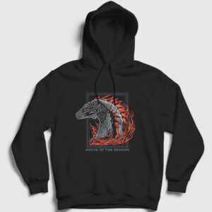 Fire Targaryen House Of The Dragon Kapşonlu Sweatshirt siyah