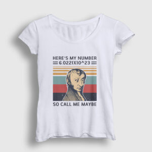 Fizik Kimya Bilim Amedeo Avogadro Kadın Tişört beyaz