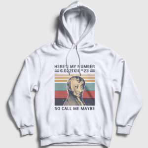 Fizik Kimya Bilim Amedeo Avogadro Kapşonlu Sweatshirt beyaz