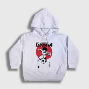 Flag Futbol Anime Kaptan Captain Tsubasa Çocuk Kapşonlu Sweatshirt beyaz