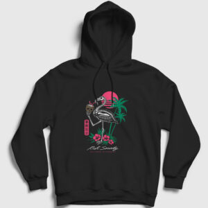 Flamingo Paradise Kapşonlu Sweatshirt siyah