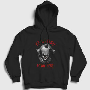 Float Pennywise Stephen King It Kapşonlu Sweatshirt siyah