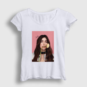 Flower Dua Lipa Kadın Tişört beyaz