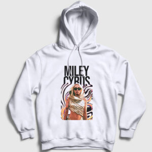 Flowers Miley Cyrus Kapşonlu Sweatshirt beyaz