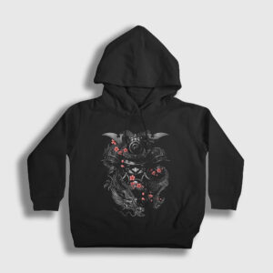 Flowers Samurai Samuray Çocuk Kapşonlu Sweatshirt siyah