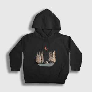 Forest Camper Kamp Çocuk Kapşonlu Sweatshirt siyah