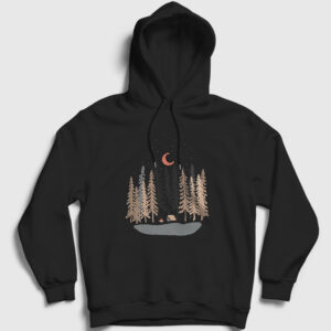 Forest Camper Kamp Kapşonlu Sweatshirt siyah