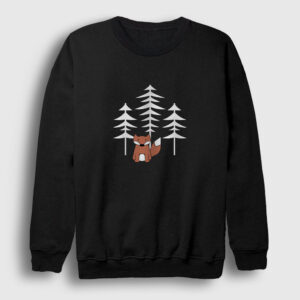 Forest Fox Tilki Sweatshirt siyah