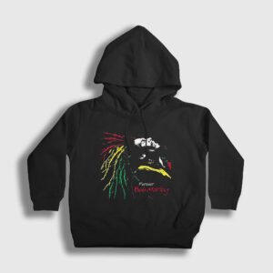 Forever Bob Marley Çocuk Kapşonlu Sweatshirt siyah