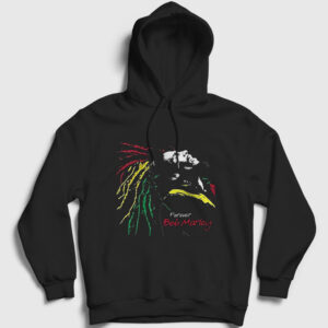 Forever Bob Marley Kapşonlu Sweatshirt siyah