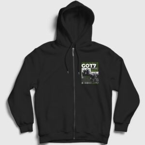 Forever Pop Got7 Fermuarlı Kapşonlu Sweatshirt siyah
