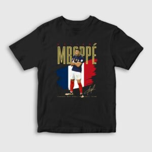 France Kylian Mbappe Futbol Soccer Çocuk Tişört Siyah