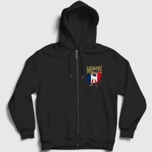France Kylian Mbappe Futbol Soccer Fermuarlı Kapşonlu Sweatshirt Siyah