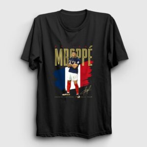 France Kylian Mbappe Futbol Soccer Tişört Siyah