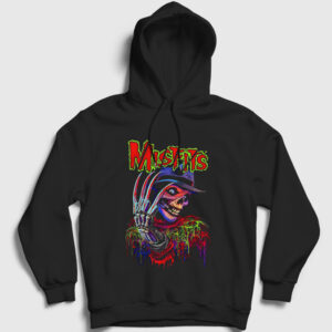 Freddy Krueger Rock Misfits Kapşonlu Sweatshirt siyah