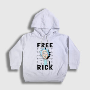 Free Rick And Morty Çocuk Kapşonlu Sweatshirt beyaz