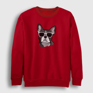 French Bulldog Köpek Sweatshirt kırmızı