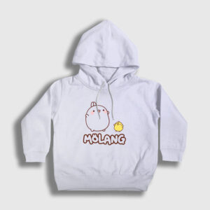 Friend Mölang Piu Piu Molang Çocuk Kapşonlu Sweatshirt beyaz