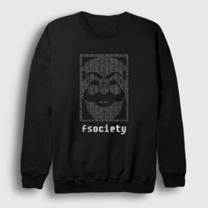 Fsociety Hacker Mr Robot Sweatshirt siyah