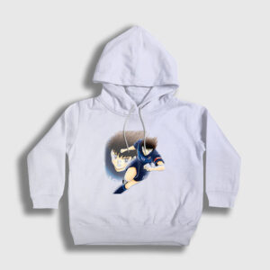 Futbol Anime Kaptan Captain Tsubasa Çocuk Kapşonlu Sweatshirt beyaz