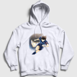 Futbol Anime Kaptan Captain Tsubasa Kapşonlu Sweatshirt beyaz