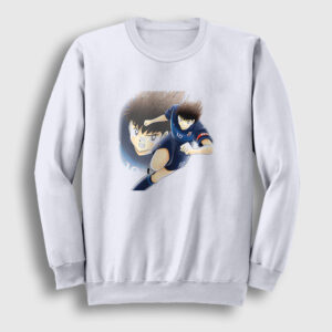 Futbol Anime Kaptan Captain Tsubasa Sweatshirt beyaz