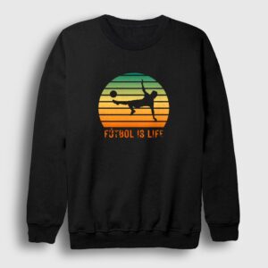 Futbol Is Life Spor Soccer Sweatshirt Siyah