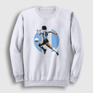 Futbol Run Maradona Sweatshirt beyaz